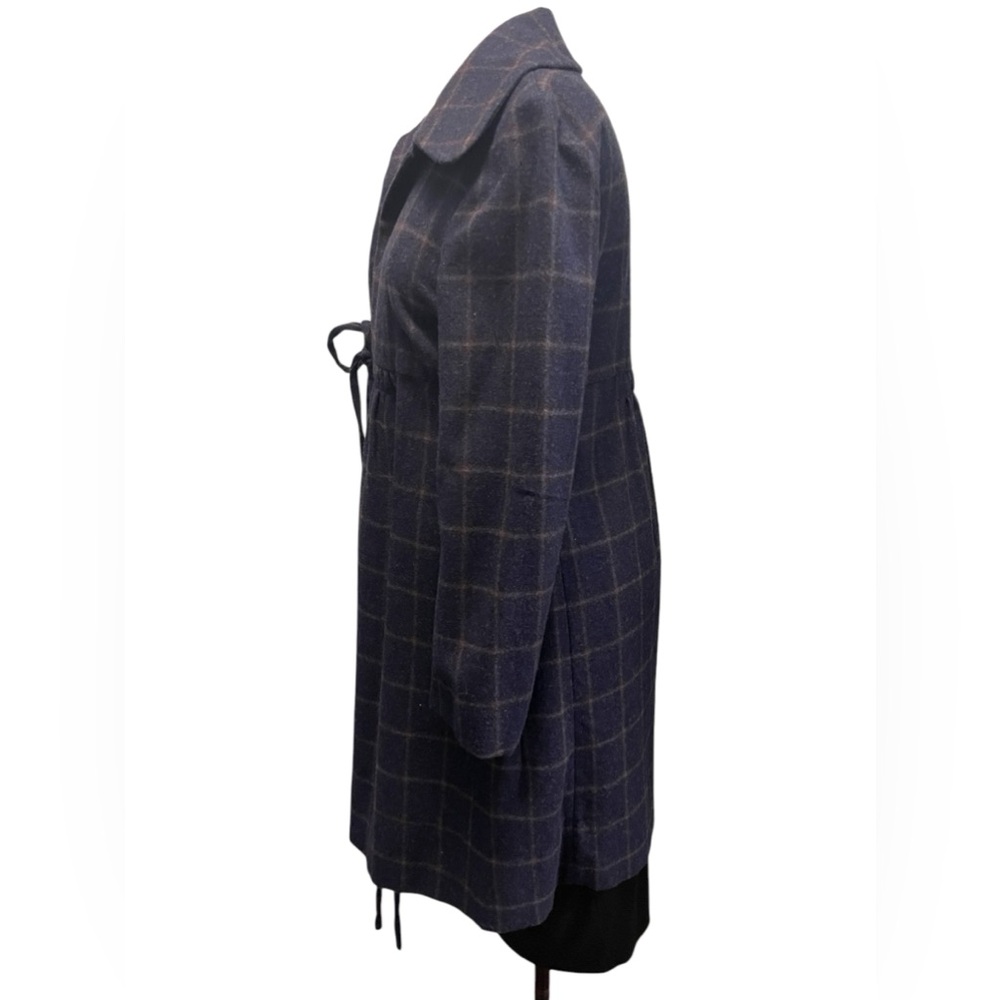 Marni lightweight wool jacket, plaid, tie front, size 42 - Picture 5 of 9
